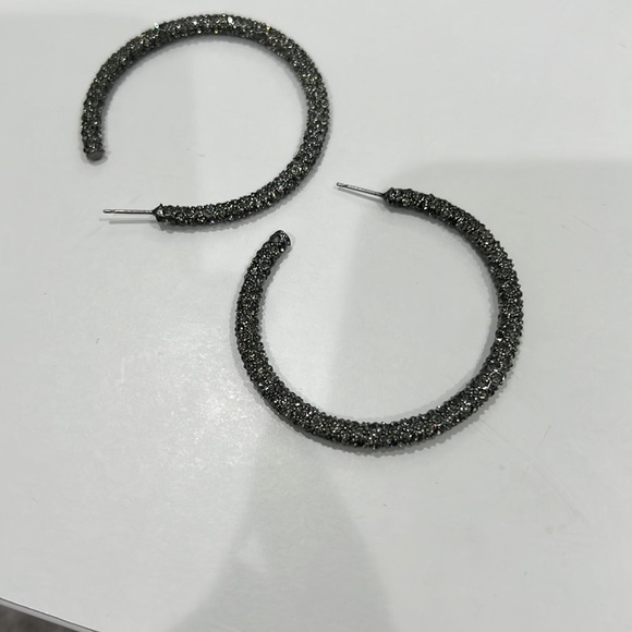 Bcbg sparkly black hoops - Picture 8 of 10